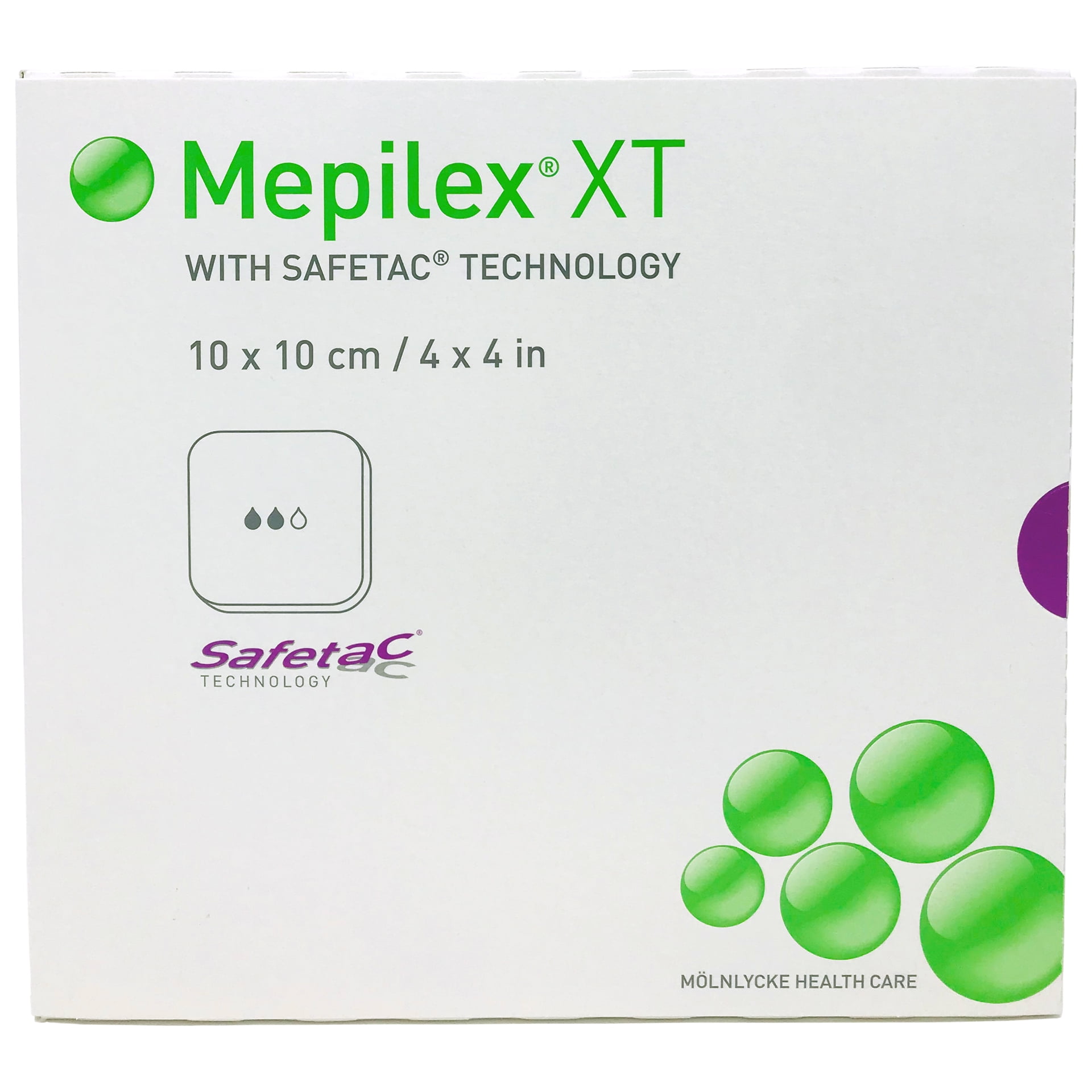 Mepilex XT Highly Absorbant Foam Dressings 4" x 4" Box of 5