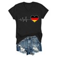 thumbnail image 4 of Women's Football Graphic T-Shirt, Women's V Neck Short Sleeve T Shirt, Casual Letter Print Tee, Fashion Summer Top for Soccer Tournament 2026 Gray Size: S, 4 of 6