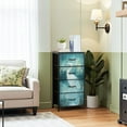 thumbnail image 2 of Dresser for Bedroom with 4 Storage Drawers Graceful Heron Shallow Water Ethereal Teal Dressers Chest of Drawers Steel Framed Fabric Closet Organizers for Entryway Home Decor, 2 of 7