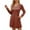 Brown, variant on Long Sleeves Dresses, Women's Spring Dots Solid Color Long Sleeve Closed Temperament Dress