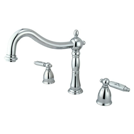 - kingston brass ks1341gl heritage roman tub filler & metal lever handle chrome