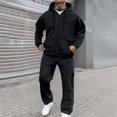 thumbnail image 2 of SGMVNU Mens Sweatsuits 2 Piece Set Zip Up Hoodie Sweatshirt Pullover Tracksuit Sweatpants with Pockets Casual Athletic Jogging Suit for Men(Black, L), 2 of 6