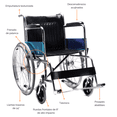 thumbnail image 2 of Silla De Ruedas Plegable de Traslado Compacta Con Freno Negra, 2 of 7
