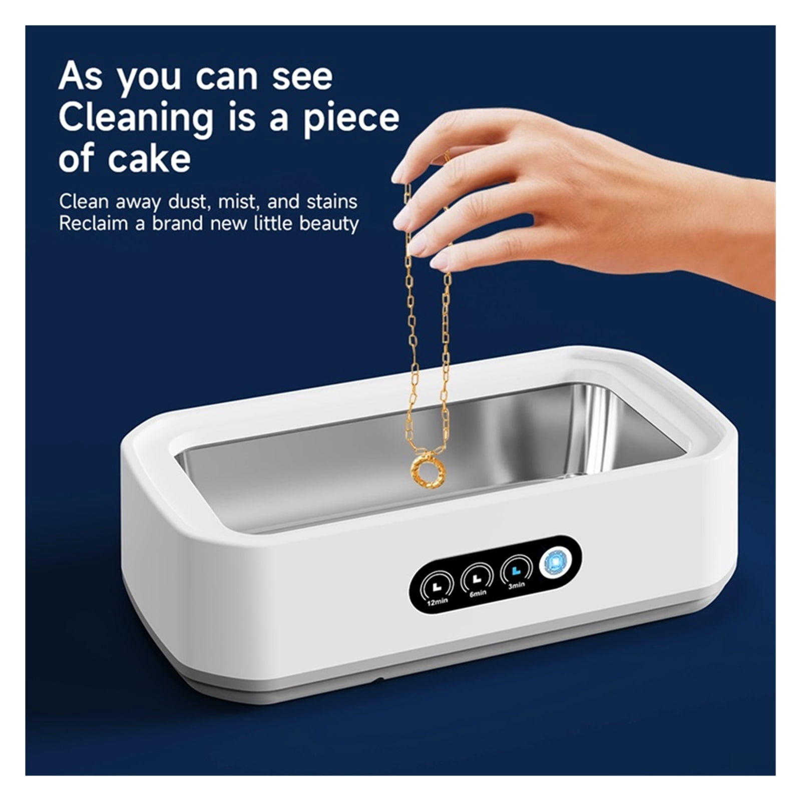 Adjustable Large Capacity Ultrasonic Cleaner Powerful Jewelry Brace Glasses Jewelry Cleaning Machine