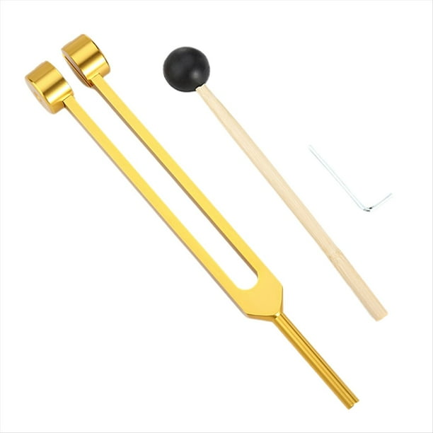 Juego de Diapasones de 128 Hz para la Curación de Chakras, de Aleación de Aluminio, con Terapia de Sonido, Bioacústicos, Coloridos, Ajustables y Dorados.
