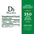 thumbnail image 4 of Nature’s Bounty Vitamin D3 1000 IU Softgels, Bone & Immune Support, 350 Ct, 4 of 6