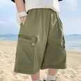 thumbnail image 3 of breaise Kids Boys Cargo Shorts Boy Pull On Military Summer Bermuda Shorts Casual Wide Leg Cotton Cargo Shorts, 3 of 7