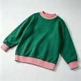 thumbnail image 4 of Women's Gingham Check Contrast Sweatshirt Ghalytn Mock Neck Drop Shoulder Loose Pullover Top, 4 of 5