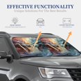 thumbnail image 2 of Lsque White And Red Storm Dragon 2 PCS Windshield Sun Shade | CarFoldable Window Covers | Car Accessories Reflect UV for Universal Cars SUV Truck | Large, 2 of 7