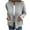 Gray, variant on Long Sleeve Open Front Sweaters for Women Full Zip Cable Knit Cardigan Solid Color Knitted Cropped Outwear with Pockets (Black L)