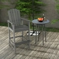 thumbnail image 4 of Costway Outdoor HDPE Bar Height Stool Patio Tall Chair Armrest Footrest All Weather Grey, 4 of 8