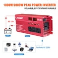 thumbnail image 4 of 1000W 2000W Peak Power Inverter DC 12V to AC 110V, 4 AC Outlets & 4 USB Ports, Modified Sine Wave Car Inverter for RV, Truck, Camping, Home Red, 4 of 11