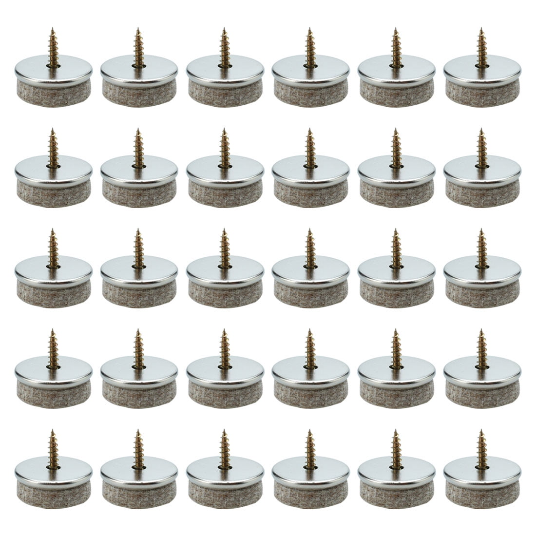 Screw Felt Gliders Furniture Pads Nail Feet Protector 28mm 1 1/8' Dia 30pcs