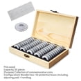 thumbnail image 2 of Caja De Almacenamiento De Monedas Conmemorativas De 50 Uds. Estuche De Protección De Monedas De Madera Con Almohadilla Ajustable Para Coleccionista De Monedas Adolescente Adulto Guardurnaity EL007320-00, 2 of 5