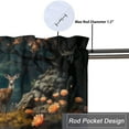thumbnail image 5 of Forest Deer Thermal Insulated Window Curtain Valance Rustic Wildlife Rainforest Flowers Woodland Window Valance for Living Room Bedroom, Kitchen Valance Rod Pocket Window Curtain 54 by 18 in, 1 Panel, 5 of 6