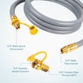 thumbnail image 3 of 15 FT 3/4-Inch Natural Gas Hose with Quick Connect Fitting, Propane to Natural Gas Conversion Kit for Construction Heaters and More NG Appliance, 3 of 6