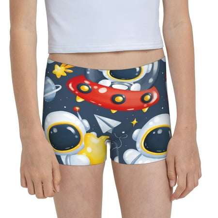 Pofeuu Astronaut And Space Print Soft Cotton Girls Boyshort panties Toddler Underwear-XX-Small