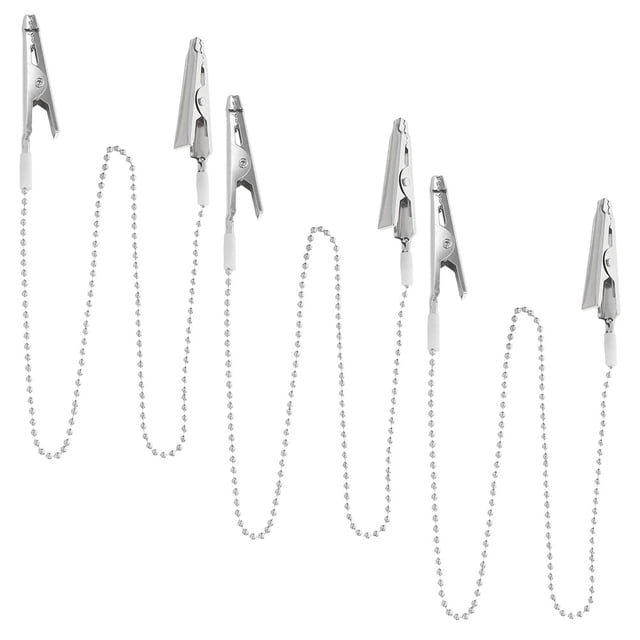 unbranded 3Ud Clips Metálicos Para Manteles Con Cadena Plateada Para Uso Dental Resistente Y Reutilizable