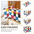 thumbnail image 2 of Yayeee Collapsible Cube Storage Bin with Lid Fabric Closet Decorative Basket with Handles, White Checkered Pattern, 2 of 7
