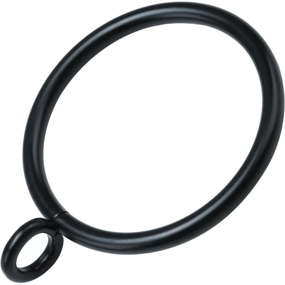 44 Pack Curtain Rings with Eyelets, Metal Drapery Ring for Pinch Pleat Curtains, Drape Ring 1.5 Inch I D, Fits Up to 1.2 in Rod (Black)