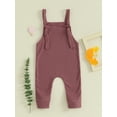 thumbnail image 2 of Suealasg Baby Boys Girls Rompers Jumpsuit 3M 6M 9M 12M 18M 24M Toddler Sleeveless Halter Solid Color Waffle Overalls Infant Boys Girls Summer Clothes, 2 of 9