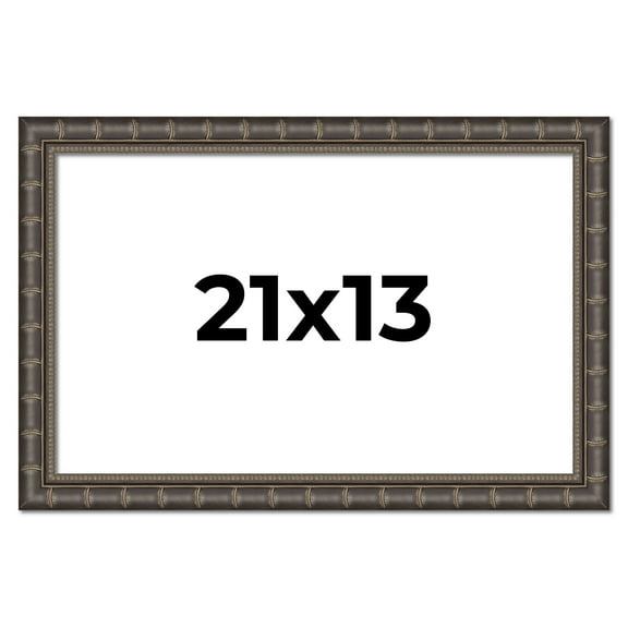 21x13 Frame Black Bamboo Solid Wood Picture Frame Width 1.5 Inches | Interior Frame Depth 0.5