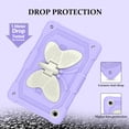 thumbnail image 2 of FJLBDE Case for Samsung Galaxy Tab A11 Plus/A9 Plus 11 Inch with Butterfly Stand, Shockproof Protective Tablet Cover with Shoulder Strap for Kids Girls, Beige Purple, 2 of 5