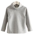 thumbnail image 1 of Laklulu - Camisetas de polar para niños, cuello alto, suaves, unisex, de algodón con elastano, manga larga, cuello alto, para niñas, 1 of 5