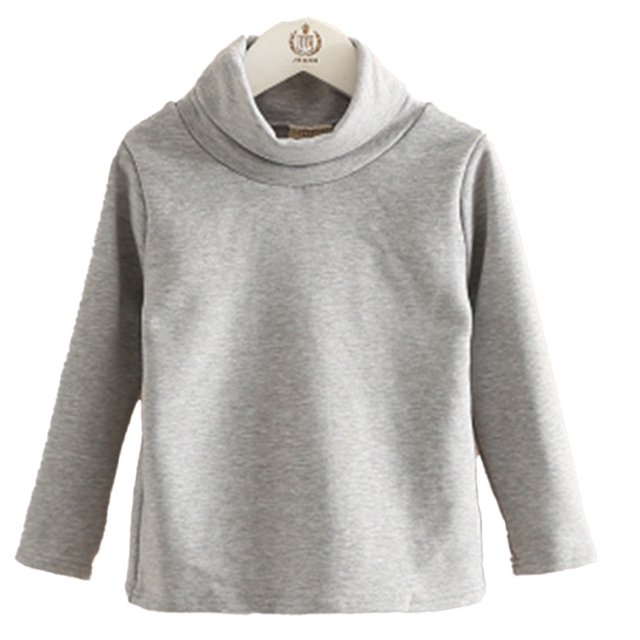 Laklulu - Camisetas de polar para niños, cuello alto, suaves, unisex, de algodón con elastano, manga larga, cuello alto, para niñas