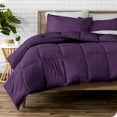 thumbnail image 1 of Super King 1 PC Comforter And 2 Pillowcase Solid Plum Luxurious Collection Microfiber Fill Lightweight Duvet Insert Box Stiched Quilted Fluffy Soft All Season Cooling Comforters, 1 of 7