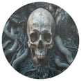 thumbnail image 3 of Ryvnso Skull and Tree Round Plate Mats Dining Table Placemat Set of 4 for Holiday Decoration, 3 of 7