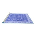 thumbnail image 2 of Ahgly Company Machine Washable Indoor Square Oriental Blue Traditional Area Rugs, 6' Square, 2 of 4