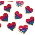 thumbnail image 6 of Juvale Bisexual Pride Enamel Button Pins, Pink Blue White Striped Hearts, 12-Piece, 6 of 6