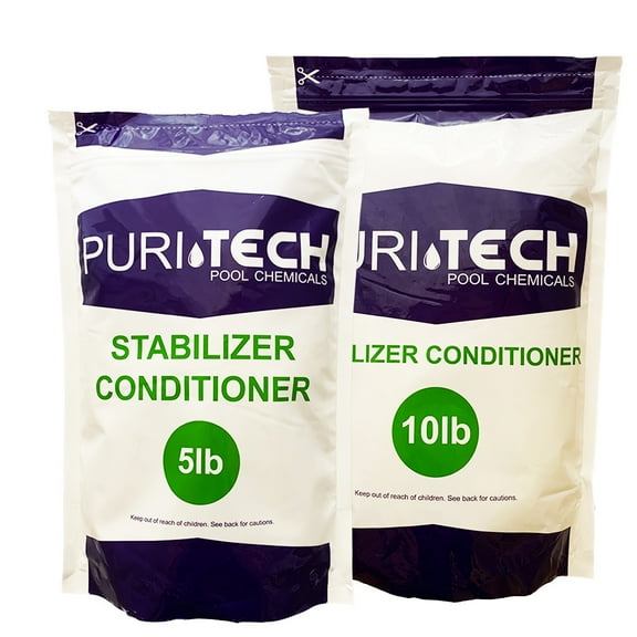 Puri Tech Powder Pool Chemicals 15 lb Stabilizer Conditioner Cyanuric Acid UV Protection for Pools & Spas