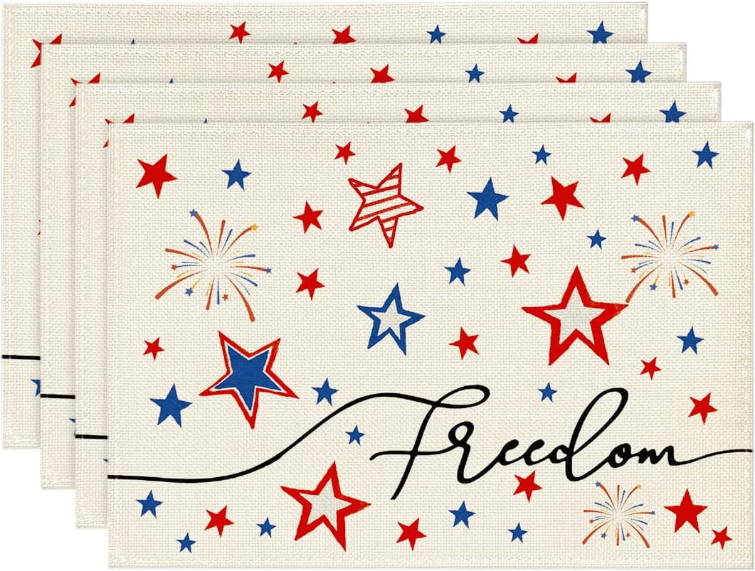 Artoid Mode Patriotic 4th of July Placemats Set of 4 Independence Day