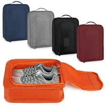 Spencer Waterproof Travel Shoe Bags Foldable Shoe Storage Organizer Shoe Pouch with Zipper for Men and Women, Orange
