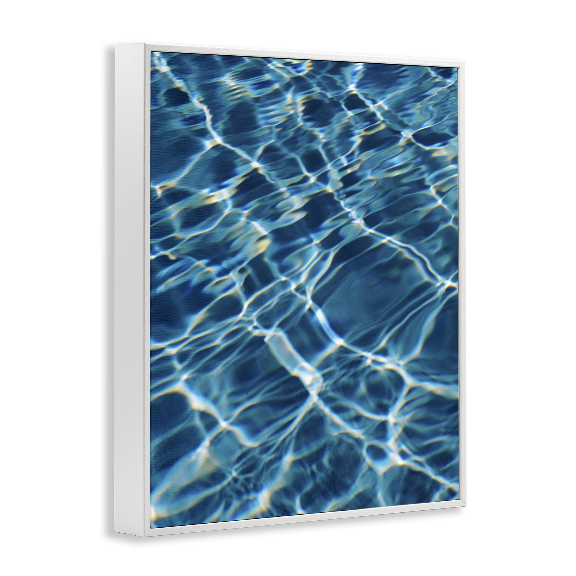Stupell Industries Summer Pool Ripples Abstract Painting White Framed Art Print Wall Art, 16 x 20