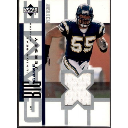 Junior Seau Card 2002 UD Piece of History The Big Game Jerseys #BGJJS