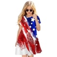 thumbnail image 3 of Wxirdiow Dresses for Toddler Girls Toddler Baby Girl 4th of July Dresses Independence Day Outfit Kid American Flag Stars Stripes Patriotic Dress Clothes Red Size,7-8 Years, 3 of 5