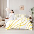 thumbnail image 5 of Homewish Minimalism Stripes 7-Piece Twin Bedding,Contemporary Abstract Bedding Comforter Set,White Golden,Reversible, 5 of 8