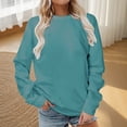 thumbnail image 2 of POROPL Sweatshirts for Women,Plain Crewneck Sweatshirts Casual Long Sleeve Pullover Tops,Sizes S-5X, 2 of 4
