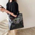 thumbnail image 2 of Sywqhk Bolso De Hombro Con Estampado De Retazos De Pvc De Lona Para Mujer A La Moda Bolso Grande (Negro) Sywqhk Para estrenar, 2 of 7