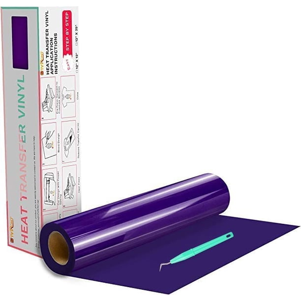 HTVRONT Rollos de vinilo de transferencia de calor negro – 12 pulgadas x 20 pies vinilo negro para planchar para camisas, plancha negra para todas las máquinas cortadoras – Fácil de cortar y desmaleza