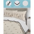 thumbnail image 4 of Quilts Twin Size, Musical Skeleton Halloween Soft Comforter Bedding Set for Bed, Beige Bat Bow Lightweight Quilted Bedspread with Pillow Cover(2 Pieces) for All Season, 68x86 Inch, 4 of 7