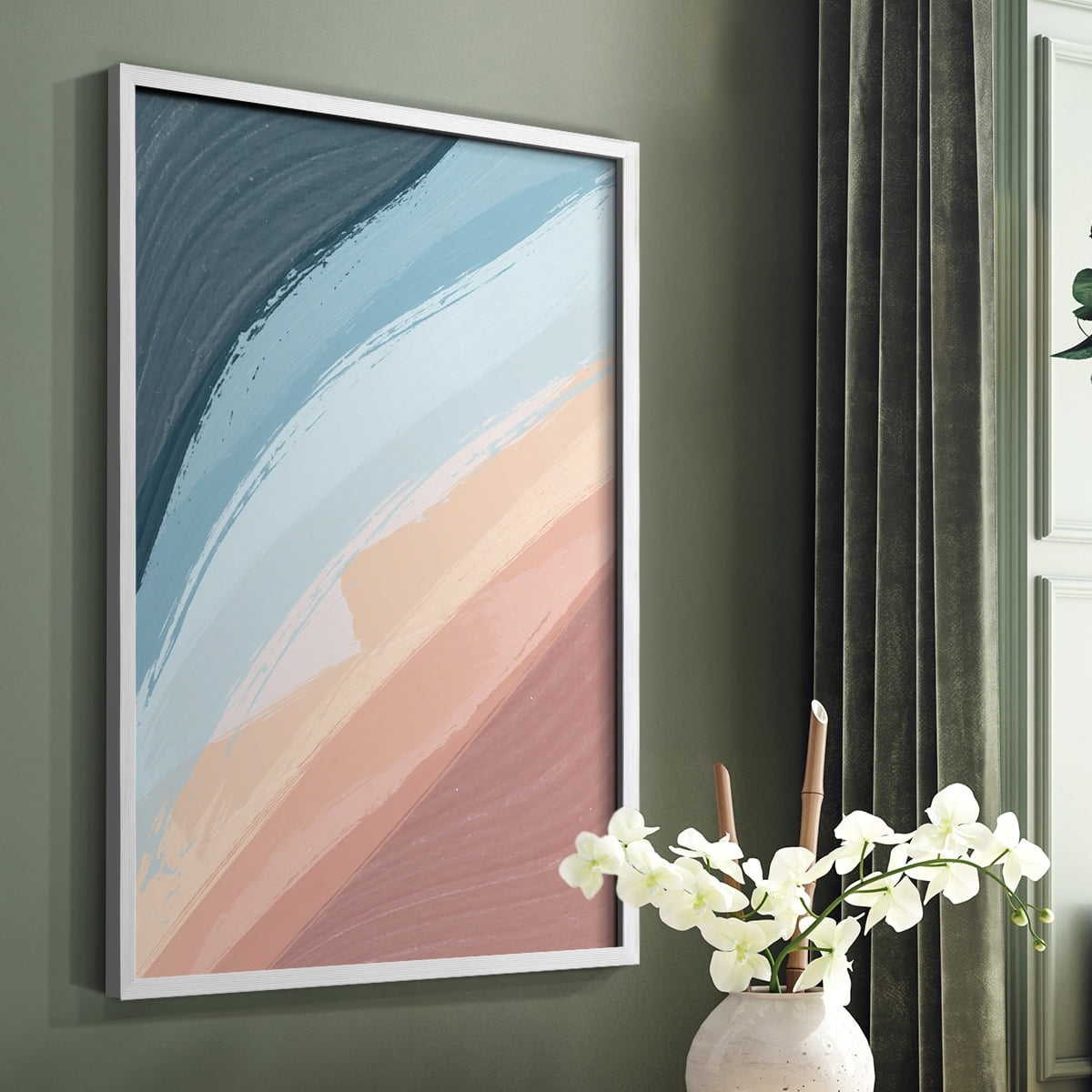 Waters Rolling Framed Print in White Solid Wood 11 x 14 Framed Print