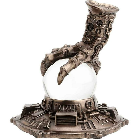 Veronese Design 6 1/2" Steampunk Dragon Claw Crystal Resin Sculpture Bronze Finish