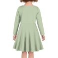 thumbnail image 3 of FKELYI Size 7-8 Years Long Sleeve Dresses Loose Cartoon Frog Round Neck Swing Dress for School Home Comfortable Cute Long Sleeve Dresses for Teen Girls, 3 of 4