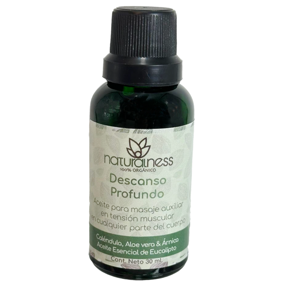 Aceite relajante para masaje "Descanso Profundo" A base de extractos herbales naturalness (Tamaño 30ml)