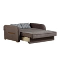 thumbnail image 5 of Ottomanson Bolt Microsuede Convertible Loveseat with Storage, Dark Brown, 5 of 9