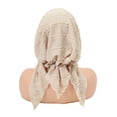 thumbnail image 4 of Fabrcox Women Lace Trim Pre-Tied Head Scarf Hat, Soft Breathable Crinkle Chemo Headwear, Full Coverage Turban Headwrap for Hair Loss Daily Sleeping Travel, 4 of 4